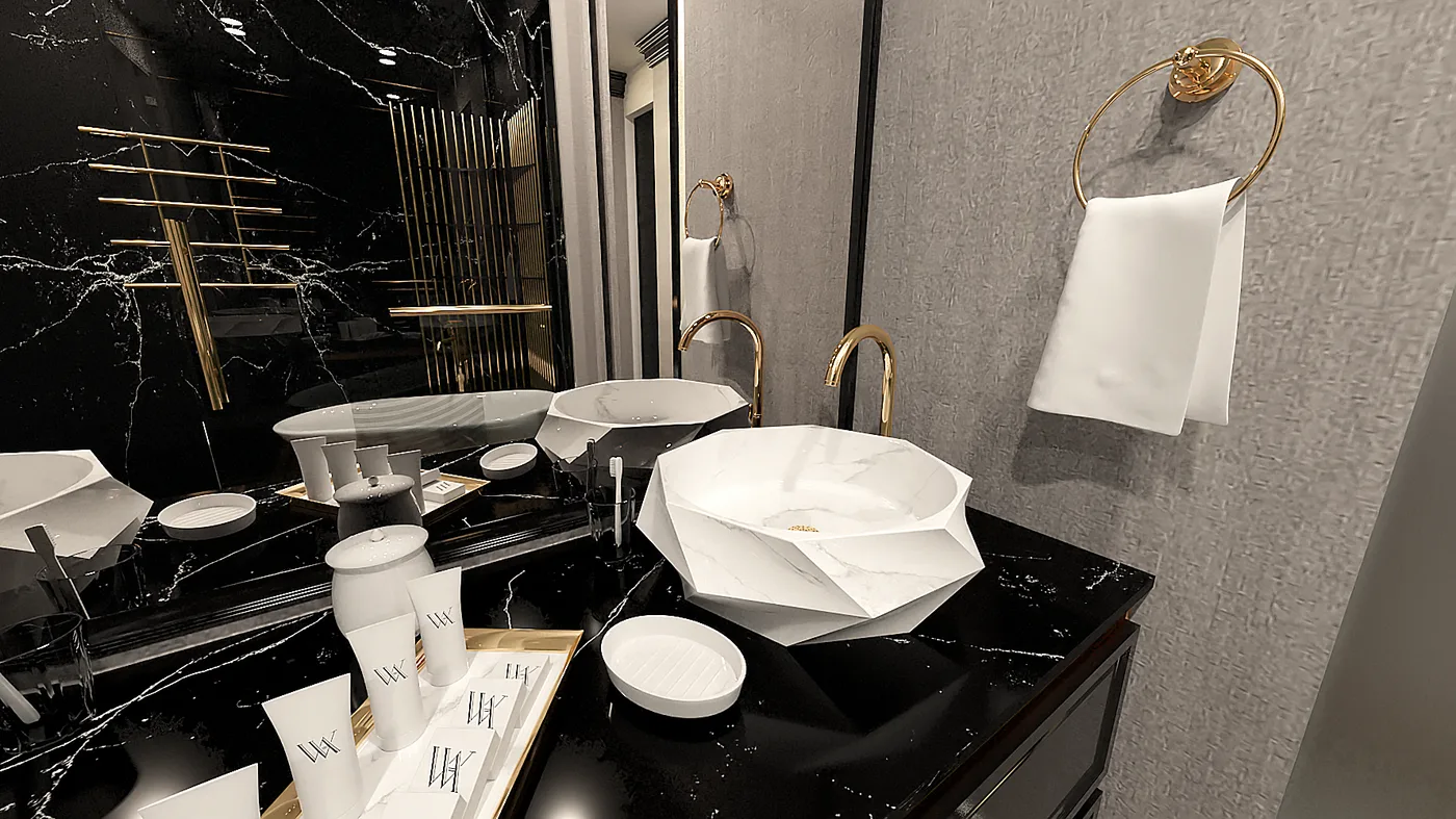 Bathroom design rendering by GodSky Design